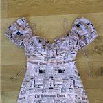 Realisation Par  - The Venus in Newspaper Rare Mini Dress in Pink and Black Photo 1