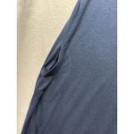 Pure J Jill Maxi Dress Large Blue Short Sleeve Shark Bite Hem Comfy Linen Blend Photo 2