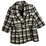 Artifacts Plaid Short Peacoat Womens Size Small Teal Brown Cream Black Y2K Green Photo 0