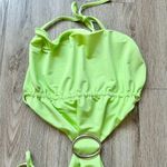 I am gia I. AM. GIA Yasmin Cut Out One Piece Swimsuit Neon Green Size S NWT Photo 4