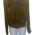 Maeve Anthropologie XS Olive Green Floral Lightweight Zip Up Silky Bomber Jacket Photo 0