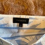 Talbots  Elegant Cream and Blue Mini Skirt size 6 Photo 1