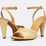 Joie  Calan Raffia Ankle-Strap Sandals Natural Tan Leather Size 6 NWOB Comfy Heel Photo 1