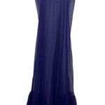 Vintage Blue Violet Lace Mesh Ruffled Spag Strap Padded Slip Dress Chemise M Purple Size M Photo 8