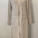 Lafayette 148 NY linen longline topper cardigan duster tie front S Photo 0