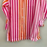 Beach Riot  Alexa‎ Striped Button Down Shirt in Sunset Size S/M Swim Coverup Photo 5