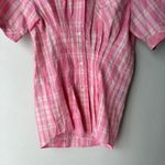 Isabel Marant Blouse Emily Pink Plaid Corset Pleated Button Up Top Sz 36/Small Photo 2