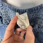 Harper Heritage  Denim Ruffled Tank Top with Floral Embroidery | M Photo 2