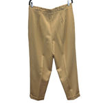 Talbots  Petite Wool Pants Tan Size 16 Cuffed Hem Flat Front Belted Pockets Lined Photo 3