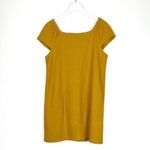 Madewell  cotton yellow nubby Texture & Thread button cap sleeve dress size M Photo 1
