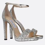Jimmy Choo  Misty Silver Glitter Sandals Photo 0