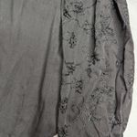 Vtg 1980s Bis by Gene Ewing Black Cotton Poplin Eyelet Sleeve Snap Up Top 1 1X Photo 2