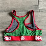PSD Festive Green and Red Elf Graphic Sports Bra Photo 4