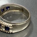 Vintage Designer CNA Lab Grown Sapphire Sterling Silver Band Ring Sz 6.75 Photo 2