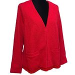 Talbots Red Wool Tweed Blazer Jacket NWT Petite XP Lined Hook Eye Closure Photo 1