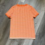 Madewell  Ringer Sweater Tee Orange Stripe Ribbed Stretch Shirt Medium Photo 3