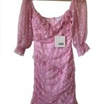 Selfie Leslie NWT La Vida Sweetheart Neckline Puff Sleeve Dress Pink Photo 3