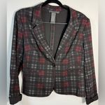 Suzy Shier  Black and Gray Plaid Blazer Photo 6