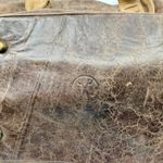 American West TrueLu Brown Leather Tote Bag Purse Denim Lined Shoulder Bag Photo 3