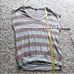 Splendid 🆕  striped short sleeve knit scoop neck pullover sweater top gray xs Photo 3