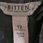 Sarah Jessica Parker Bitten Dress Size 12 Black Sheath Cotton Stretchy EUC Photo 6