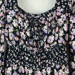 Sonoma Women's Black Floral Milk Maid Dress Size XS Whimsy Coquette Fairy Photo 2