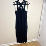 Anthropologie Key Hole Halter Black Jumpsuit Size 6 Black Gauzy Photo 4