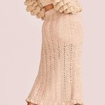 Love Shack Fancy  Arbor MIDI Skirt in Sand Photo 9