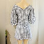 Urban Outfitters  puffy sleeves  Lena gingham mini dress blue size small Photo 11