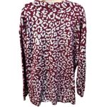 Kori America NWT Burgundy Foil Leopard Print Sweater Women's Medium CrewNeck Photo 4