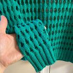 ASTR  The Label green open knit crewneck sweater Medium Photo 5