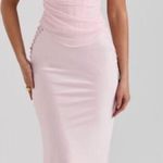 House Of CB HOUSE‎ OF CB SET Georgie Top & 'Giuliana' Ballerina Pink Satin Maxi Skirt Size S Photo 0