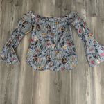 Bailey 44 Blue Floral Off-Shoulder Blouse Photo 7
