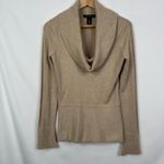 White House | Black Market Cowl Neck Long Sleeve Sweater Top Beige XS Photo 9