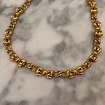 Elegant Gold tone chunky ribbon bow Chain Necklace Photo 2