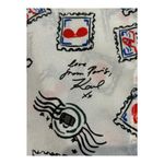 Karl Lagerfeld  Paris Print Postage Stamp Roll Tab Sleeve Top Women‎ Size Large Photo 9