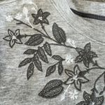 Ann Taylor  Sweatshirt Womens Medium Floral Embroidered Gray Photo 8