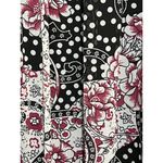 Three Pink Hearts  ~ Sleeveless Sheer & Crochet Black Floral Blouse ~ Size Med Photo 1