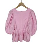 Hunter Bell Landry Puff Sleeve Peplum Top in Light Pink Size XS Photo 4
