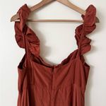 Farm Rio  XL Ruffle Strap Maxi Dress in Cinnamon Orange/Brown Photo 6