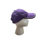 Infinity Headwear Purple Adjustable Baseball Cap With White Stitching & Black Tr Photo 4