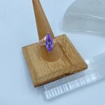 Amethyst Rose Gold Ion Plated Brass Ring with Marquise AAA Grade CZ Light Photo 3