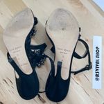 Kate Spade  New York Black Satin Open Toe‎ Embellished Strappy Heel - Size 7B Photo 6