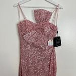 Mac Duggal  Sequined Strapless Faux Bow Column Gown in Rose Pink Size US 0 NWT Photo 5