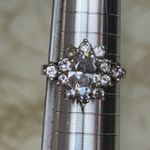Sterling Silver 925 Oval Halo Cocktail Ring β Size 7.5, Faux Diamond CZ Crystal Photo 7