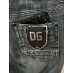 Dolce & Gabbana VTG Y2K D&G  Sequin Pocket Blue Distressed Jeans Size 27 Glam Photo 9
