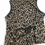 Leopard print zip up vest Brown Size L Photo 1