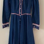 Gunne Sax 70s vintage calico denim midi prairie dress Photo 0