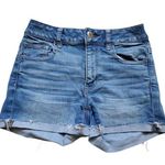 American Eagle  Shorts Women Size 0 High Rise Shortie Blue Denim Super Stretch Photo 0