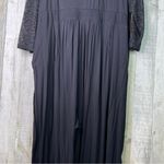 Torrid Size 4 Black Wide Leg Jumpsuit Lace 3/4 Sleeves Side Zip Back Tie Keyhole Photo 6